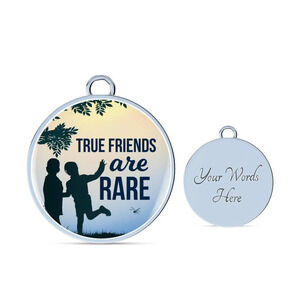 Friend Message True Friends Are RAre Personalized Engraved Silver Circle Bangle